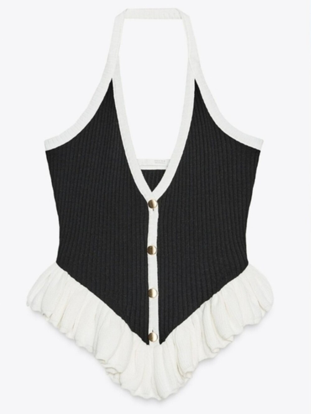 Zara Black and White Halter Top